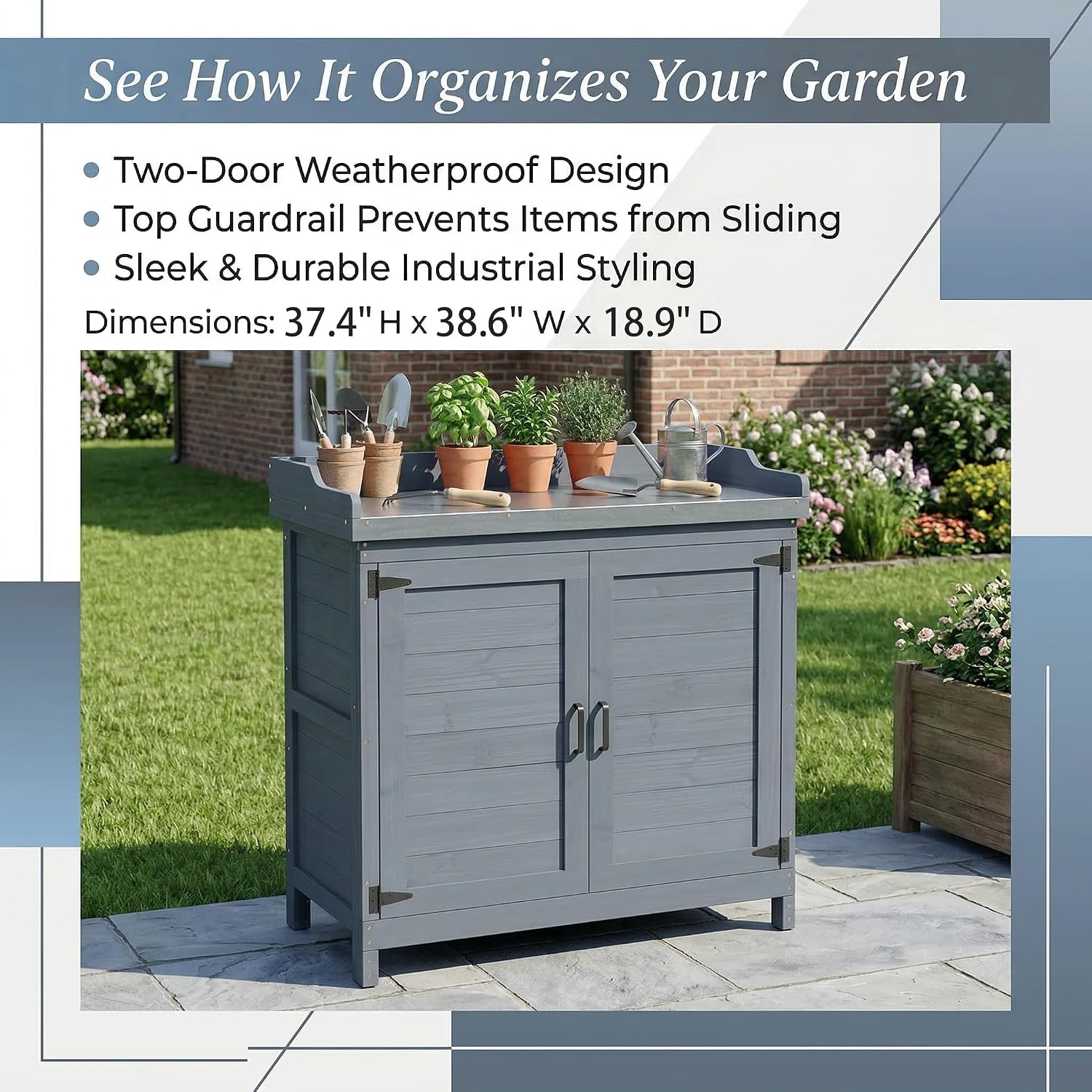 Outdoor Storage Cabinet with W - Gardening Tool Diy 评论和价格