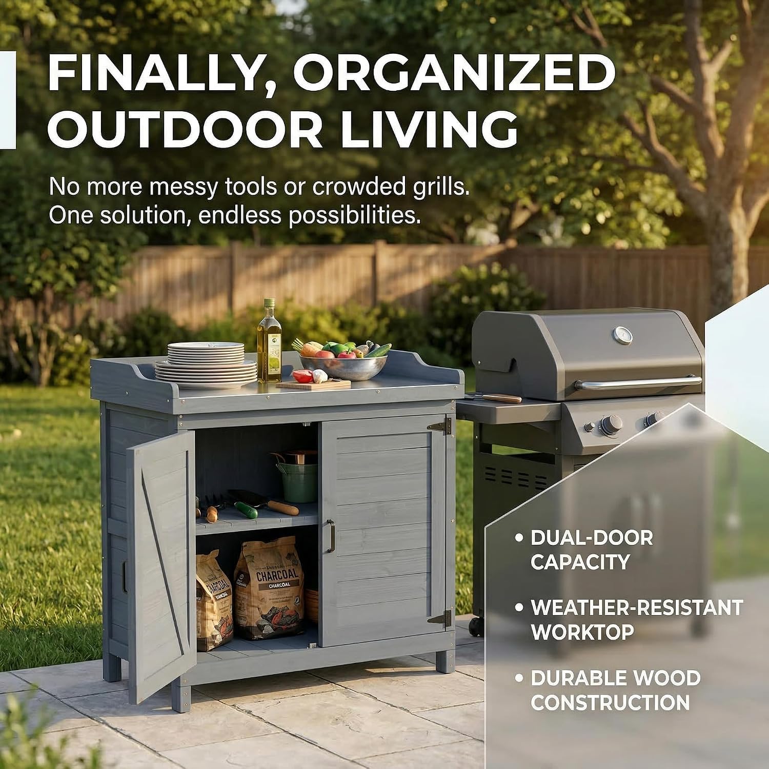 Outdoor Storage Cabinet with W - Gardening Tool Diy 评论和价格
