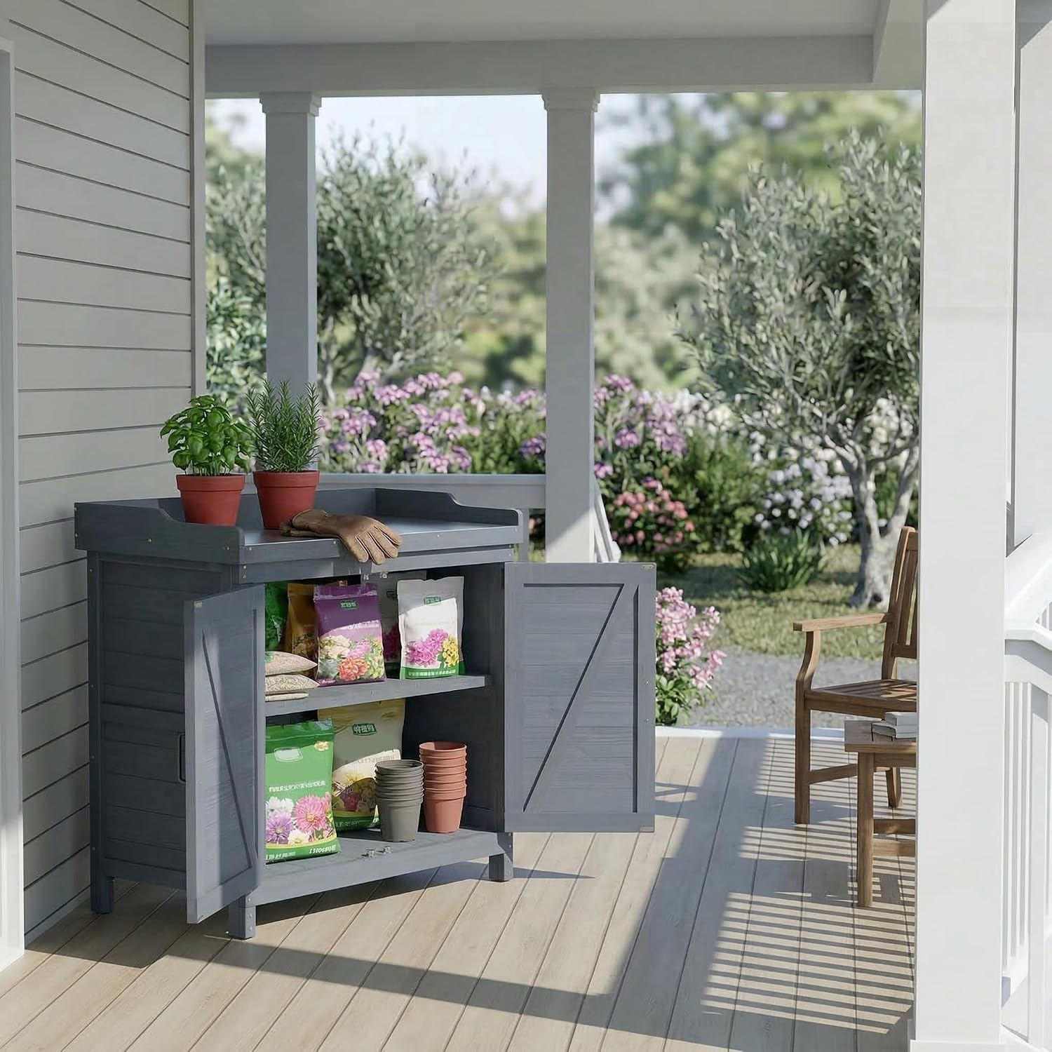 Outdoor Storage Cabinet with W - Gardening Tool Diy 评论和价格